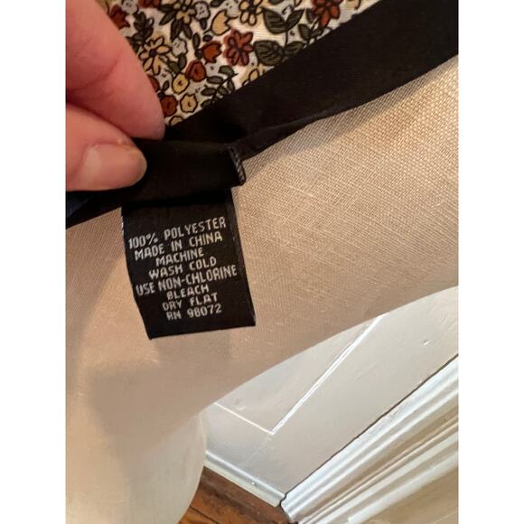 Vintage Cejon tiny brown floral print scarf - Picture 6 of 7